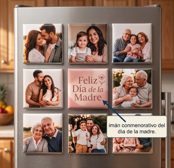 Mamá recibiendo los imanes